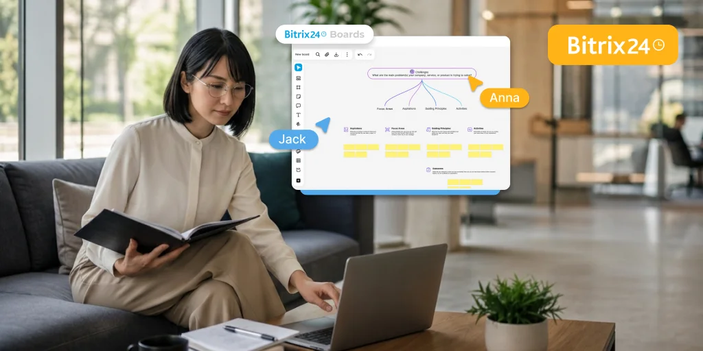 Bitrix24白板新增功能：更完善的流程图、更快的任务创建速度和更便捷的协作